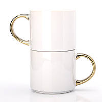 BIG Чашка Starbucks для сублімації біла з золотою ручкою велика 500 мл