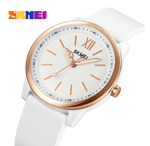 Жіночий наручний годинник Skmei з силіконовим ремінцем (white)