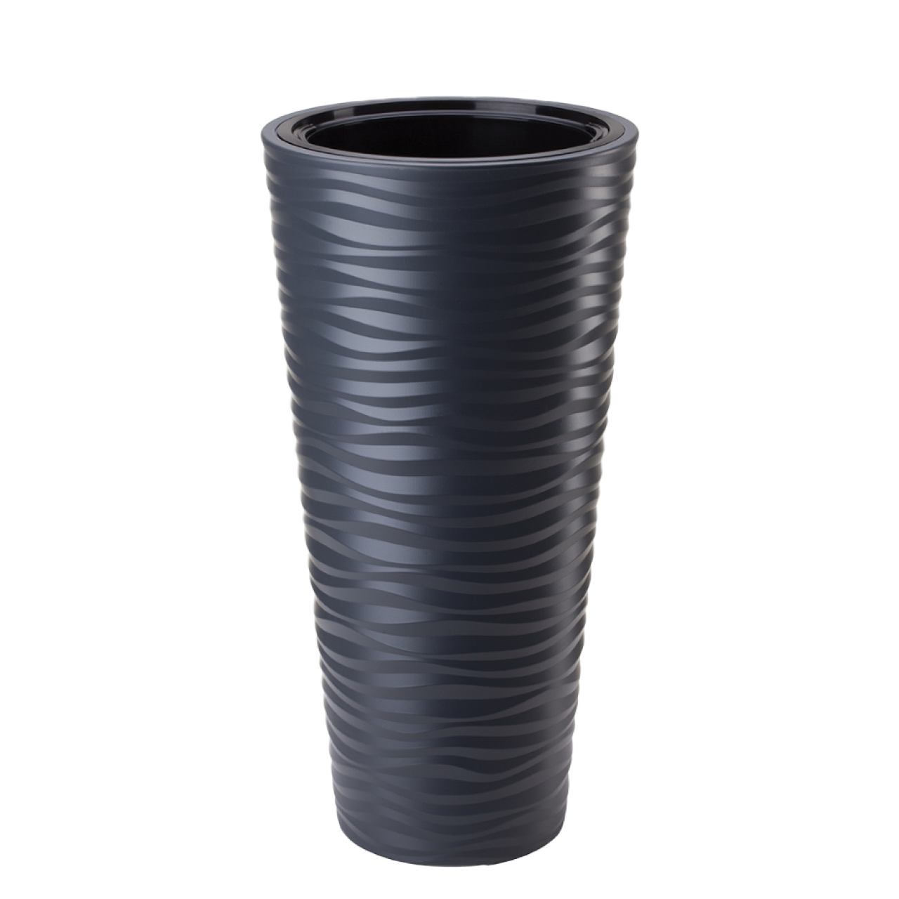 Горщик із вкладкою Сахара Слім Дюни 40 см антрацит морозостійкий, фото 1