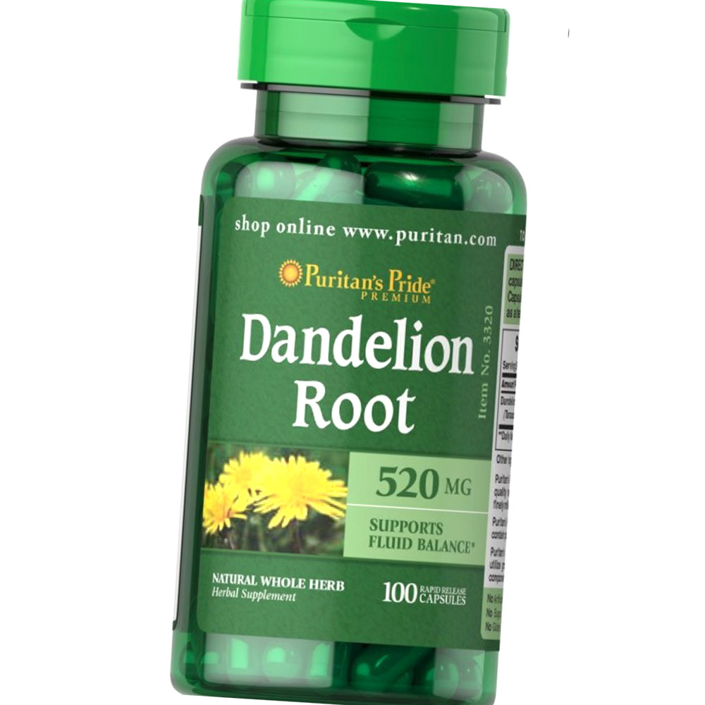 Корень лекарственного одуванчика Puritan's Pride Dandelion Root 520 mg 100 капс Vitaminka - фото 1 - id-p1920644302