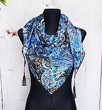 Тепла флісова косинка Блез 160*75 см синя 2301