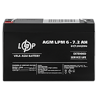 Акумулятор свинцево-кислотний 7.2 Ah (ампер-годин) LogicPower AGM LPM 6V