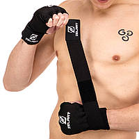 Боксерские перчатки-бинты внутренние бинты для бокса Zelart черные BO-3867 L
