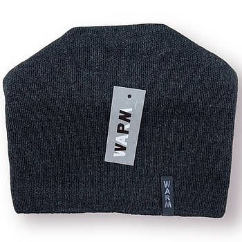 Шапка чоловіча "Колпак" вовняна на флісі без закота Warm розмір 54-58, сіра, 020134