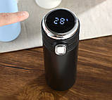 Термос для чаю/кави з LED-датчиком температури сталевий Smart Flask 420 мл — чорний (LB-103574), фото 8