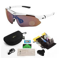 Защитные очки тактические с поляризацией- RockBros -5 комплектов линз-белые.combat
