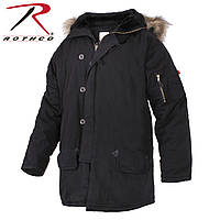 Зимова вінтажна чорна бавовняна куртка аляска Rothco Vintage N-3B Parka Black