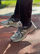 Чоловічі кросівки New Balance 860 Grey Взуття Нью Беланс 860 сірі текстиль сітка шкіряні вставки демісезон, фото 5