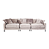 Дизайнерський диван стильний м'який шестимісний MeBelle KAMAL+ 3 м у вітальню, бежево-сірий велюр, ар-деко, фото 2