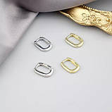Сережки тренд срібло 925 покриття сережки позолота, фото 4