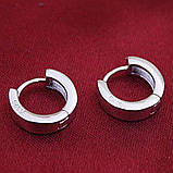Сережки кільця срібло 925 покриття мінімалістичні сережки, фото 3