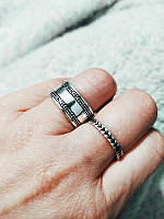 Широке кільце срібло 925 покриття стильне кільце мінімалізм
