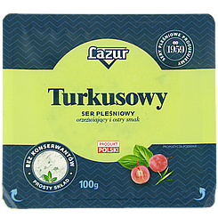 Сир синьо-зелений з пліснявою Лазур Lazur turkusowy 100g 10шт/ящ (Код: 00-00014576)