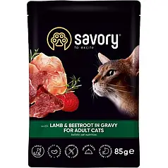 Вологий корм Savory ягня з буряком у соусі для котів