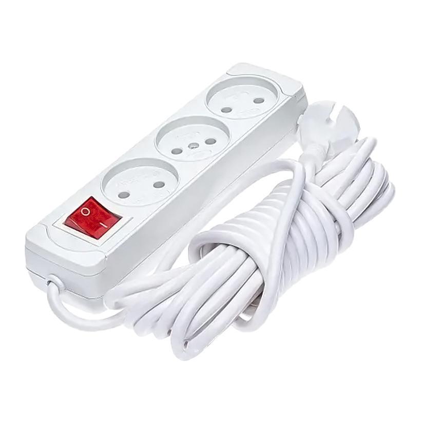 Подовжувач електричний з вимикачем 3м. 3 гнізда (K0300A-3M), фото 1