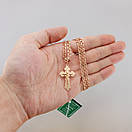 Чоловічий срібний ланцюжок із хрестиком у позолоті. Цепочка бісмарк і кулон срібло 925, позолота 585. Довжина 50 см, фото 3