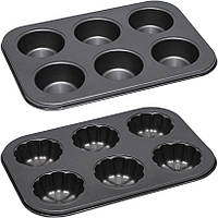 Форма для випікання кексів "Ромашка" металева 6 шт., 26*18*2,5 см (X3-138)