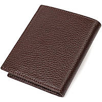 Стильний чоловічий гаманець невеликого розміру з натуральної шкіри BOND 21993 Коричневий високу якість