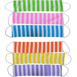 Мочалка-стрічка для тіла, полосата, з ручками 50*13 см, (В061-0015)