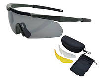Защитные тактические армейские очки .3 комплектов линз ESS Олива.Толщина линз 3 мм.combat