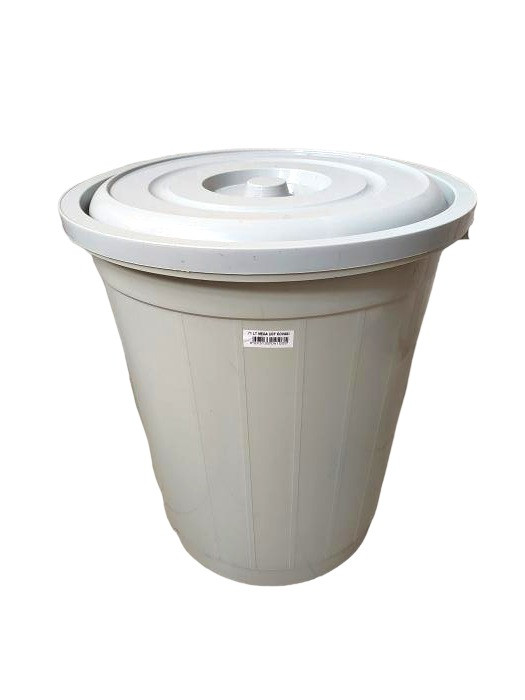 Бак для сміття пластиковий з кришкою 4103 Сміттєвий бак контейнер вуличний для дачі D 49 H 56 cm 70 л IKA SHOP