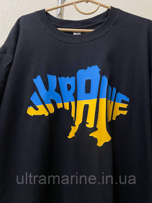 Футболка ЛЮКС з патріотичним принтом "UKRAINE" 100% бавовна