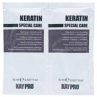 Реструктурирующий кератиновый комплекс KayPro Keratin Шампунь+Маска с кератином 15+15мл