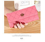 Модний жіночий гаманець клатч молодіжний стильний темно рожевий ТОП 2023, Женские кошельки интернет магазин, фото 3