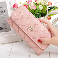 Стильний жіночий гаманець-клатч портмоне КОРОНА рожевий модний молодіжний ТОП 2023, Жіночі гаманці-клатчі