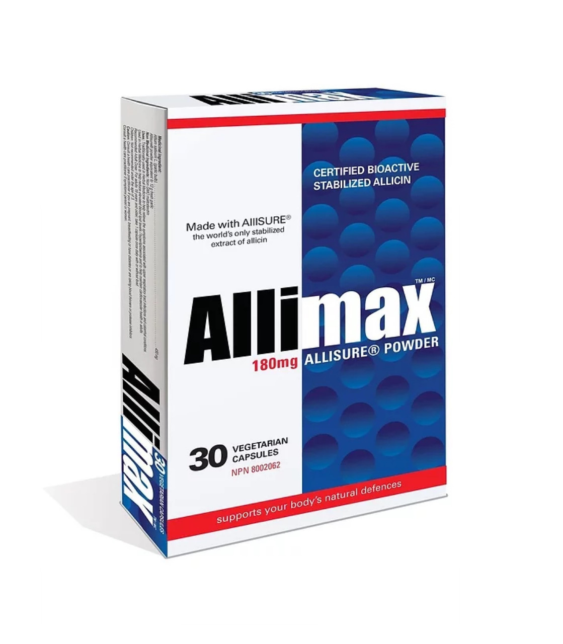 Allimax, Allicin — аліцин — капсули з порошком 100%-ного аліцину, 180 мг, 30 капсул BX224