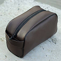 Дорожній несесер чоловічий для подорожей коричневий з екошкіри косметичка органайзер ERNIE FKT Brown