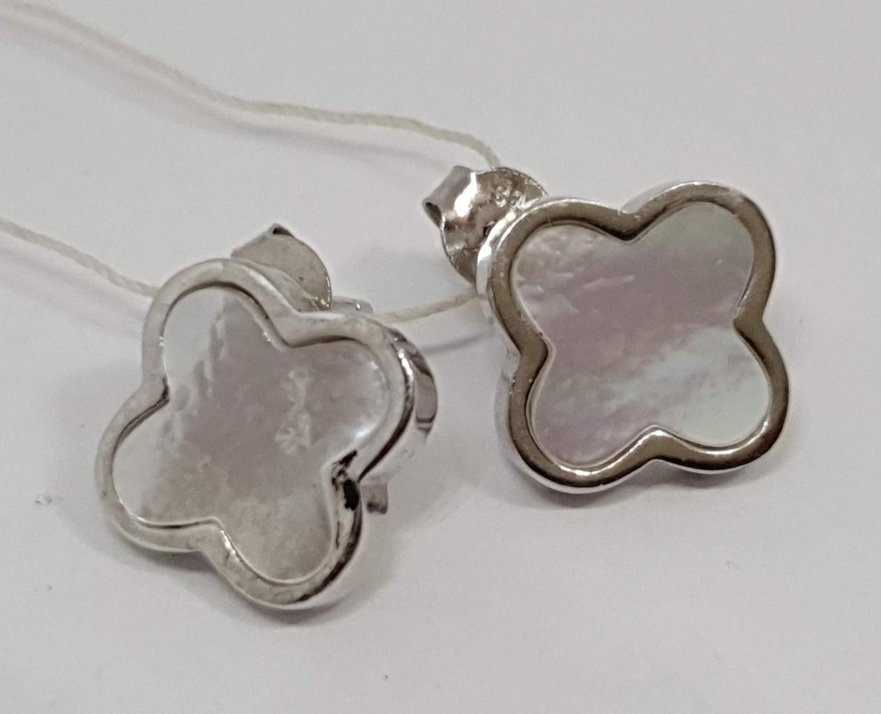 Срібні сережки з перламутром.   22111475134