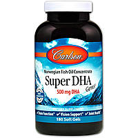 Рыбий жир Super-DHA Gems Carlson Labs 500 мг 180 капсул IS, код: 7287942