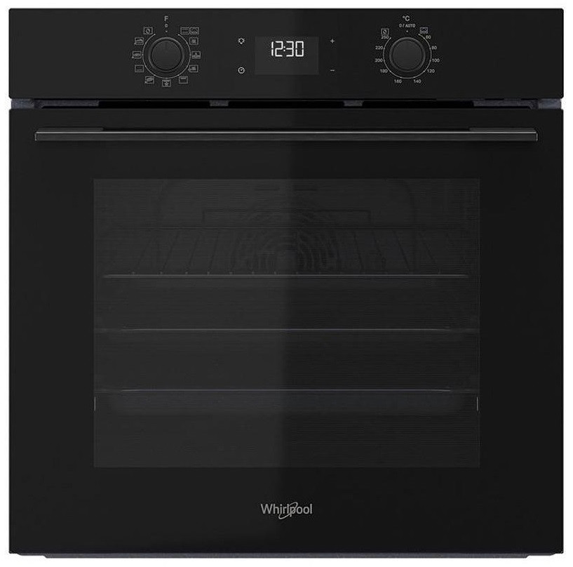 Whirlpool Духова шафа електрична, 71л, A+, дисплей, конвекція, телескопічні напрямні, чорний
