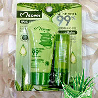 Мини набор для сумочки крем для рук + бальзам для губ MEOVER Aloe Vera 99%