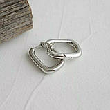 Масивні сережки срібло 925 покриття стильні овальні сережки, фото 5