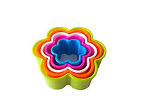 Пластиковая форма для выпечки печенья и пряников Цветочек Вырубка для печенья в наборе 5 шт H 3 cm IKA SHOP
