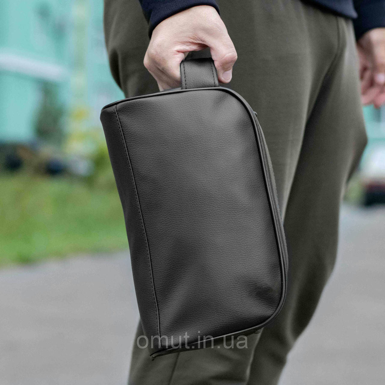 Органайзер косметичка чоловіча для подорожей чорна з екошкіри несесер для чоловіків ERNIE MAT Black, фото 1