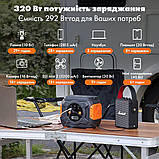 290 Вт портативна зарядна станція A301 FlashFish, емкость 292Вт*ч(80000mAh), мощность 320Вт(пиковая 600Вт) 3,25кг 238*182*159 м, фото 9
