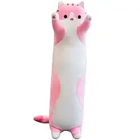 Мягкая игрушка обнимашка Кот Батон Розовый 45см Кот обнимашка