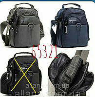 Тканевая мужская сумка на длинном ремне, маленькая сумочка 17×14×6 см