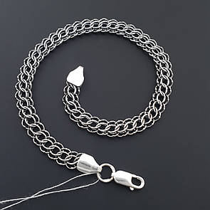 Чоловічий срібний браслет Пітон (Венеція). Тонкий браслет на руку срібло 925