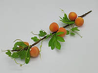 Искусственная ветка персики 6 штук Муляж фрукты для декора L 58 cm IKA SHOP