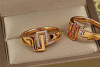 Кольцо Xuping Jewelry тетрис р 21 золотистое