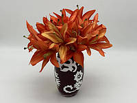 Гілка лілії штучна помаранчева для декору Квіти для декорування L 28 cm D 14 cm IKA SHOP