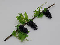 Искусственная ветка виноградная лоза черный дамский пальчик 3 штуки Муляж фрукты для декора L 58 cm IKA SHOP