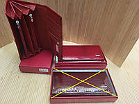 Большой классический лаковый женский кошелек из кожи BALISA, кошелек женский 18×8см