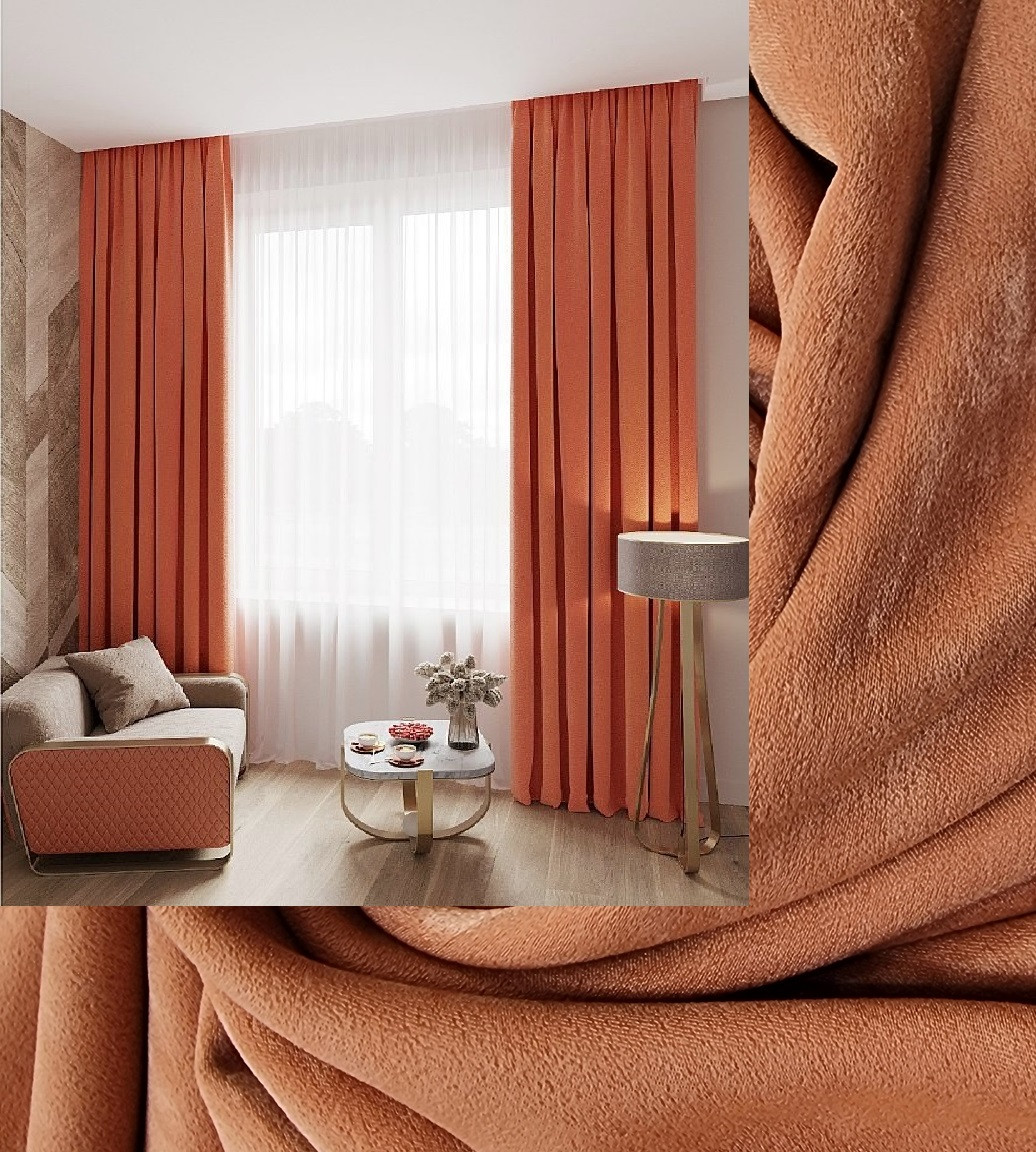 Штори софт-велюр  Теракот