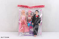 Кукла типа Барби арт. 726-A (180шт/2) семья, кен и ребенок пакет 30*22см от style & step