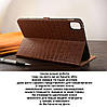 Чохол для Realme Pad Mini з натуральної шкіри протиударний вологостійкий книжка з підставкою "ALPINEX" Темно-коричневий, фото 9